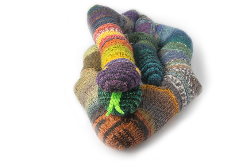 Snake made of 17 different knitted heels Socks_20190820_01.jpg